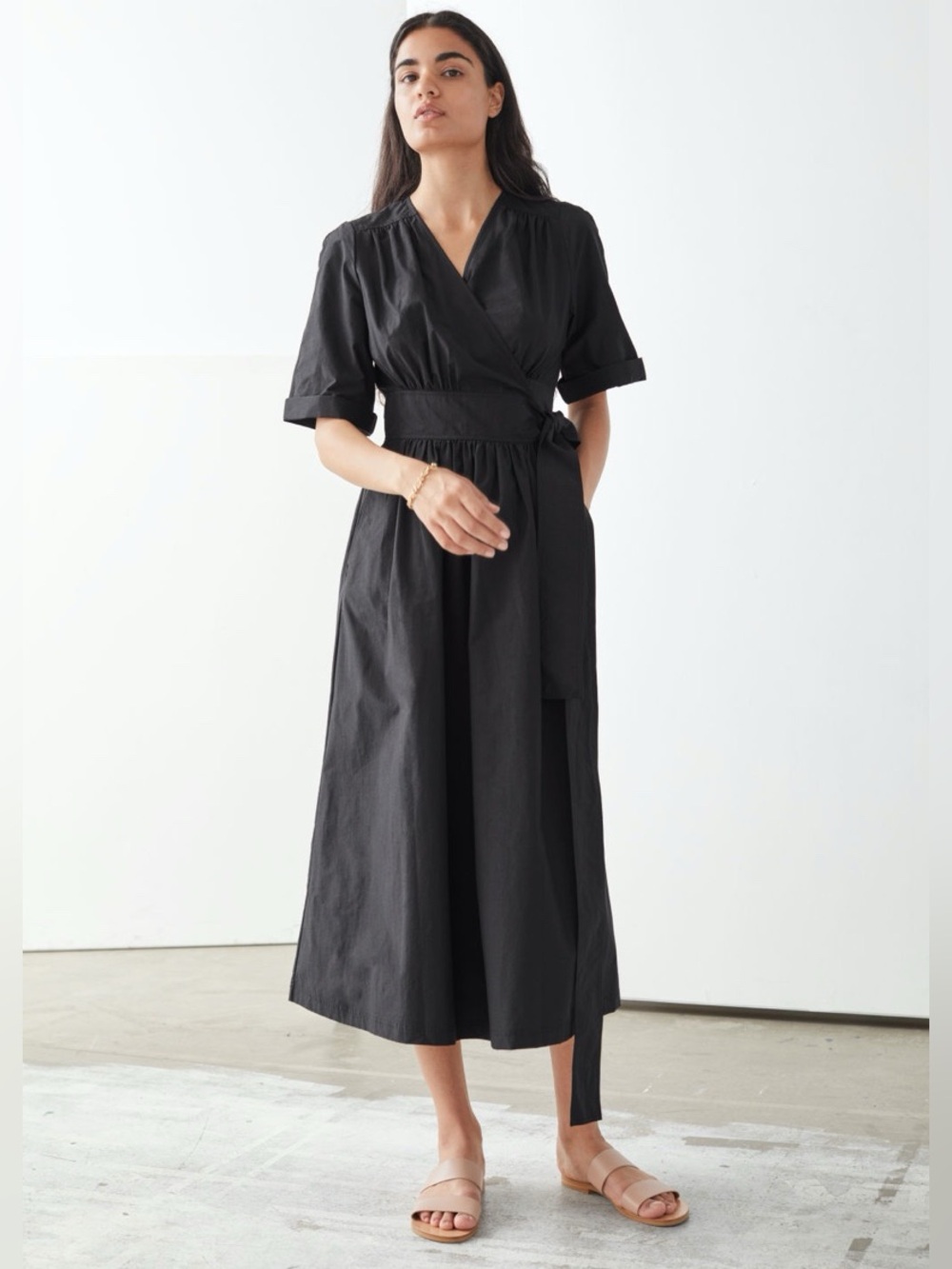 NWT & OTHER STORIES Voluminous Midi Wrap Dress